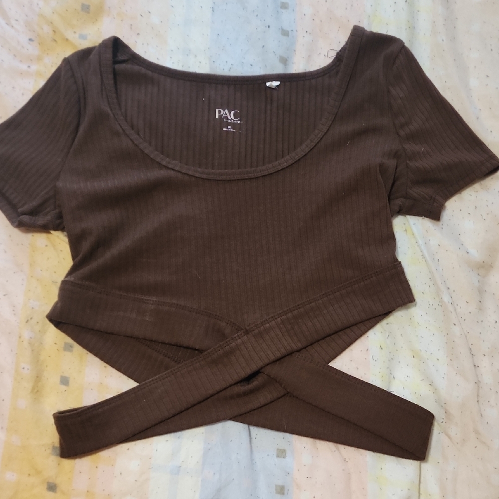 Women's Brown Ribbed Shirt